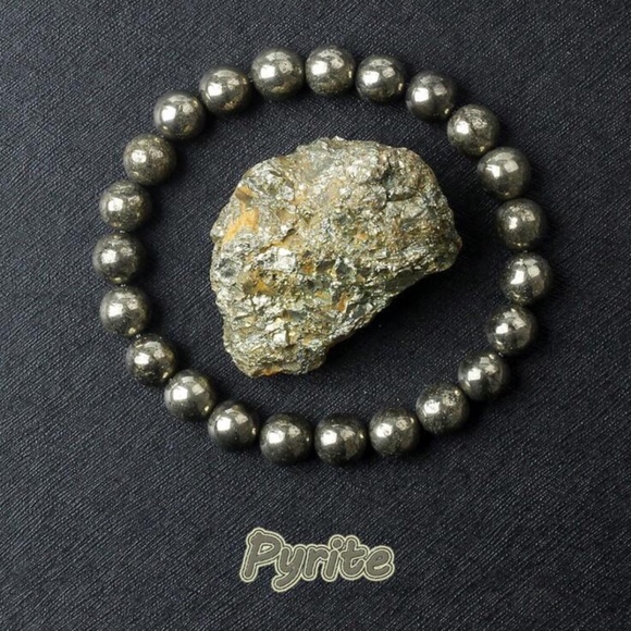 Men’s Healing Energy Bracelet – Hematite & Pyrite Natural Stones - Picture 2 of 5